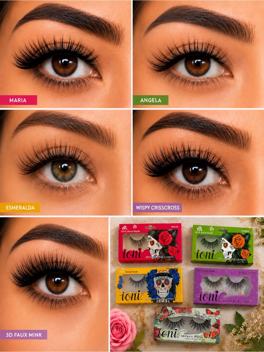 🌙✨🆕🏷️ IONI lashes
bundle with 5 pairs of 3D faux mink lashes in various styles
